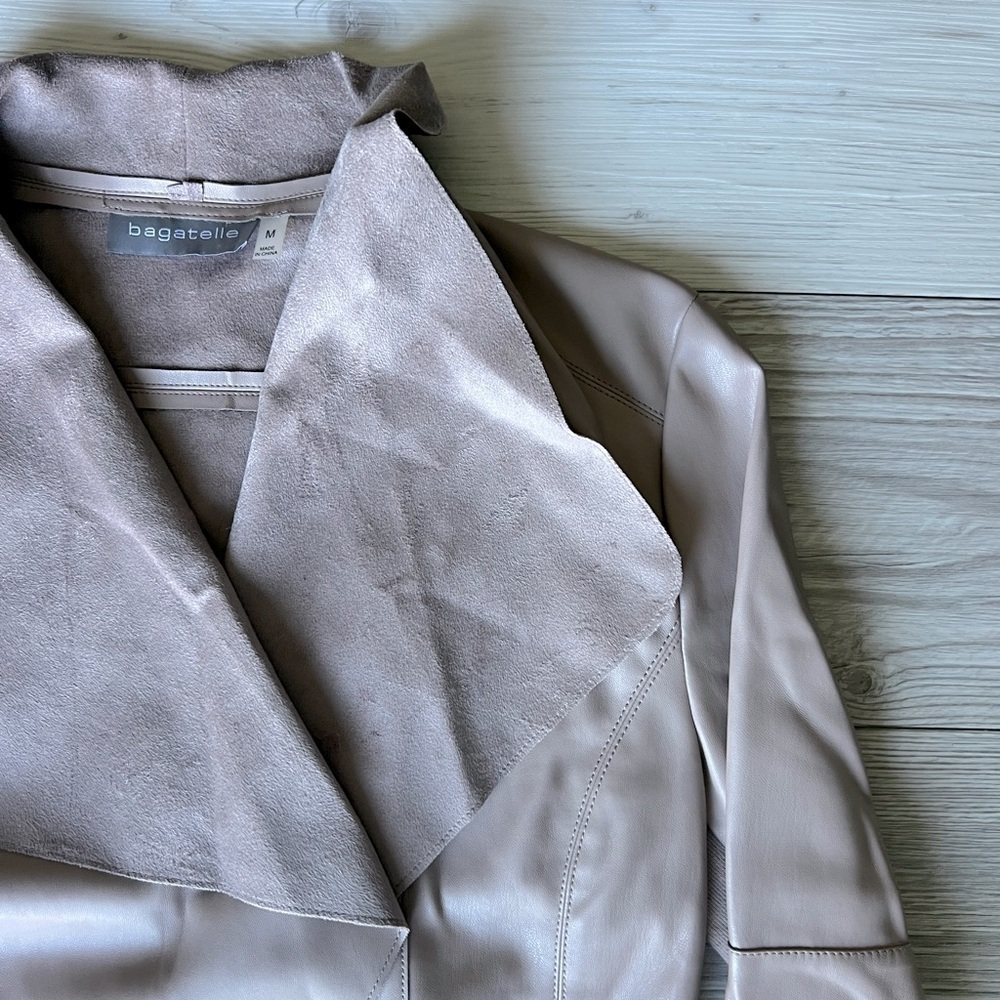 BAGATELLE faux leather draped jacket size M EUC - Picture 7 of 14